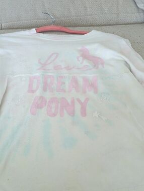 Dream Pink Pony Kids Pajama Top - Pink and White From Makinaw Island Kids Large